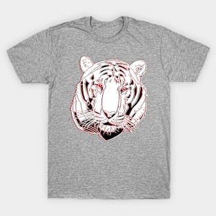 Chinese Tiger Head Feline portrait Wildcat face angry T-Shirt